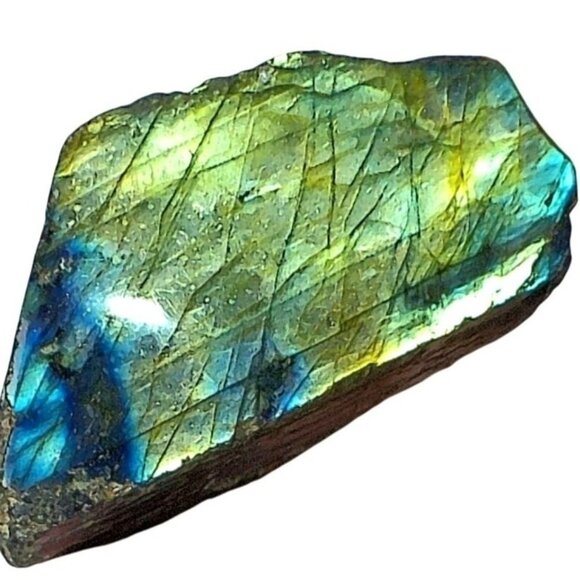 Labradorite Crystal With Iridescent Blue & Green Highlights - Picture 4 of 5